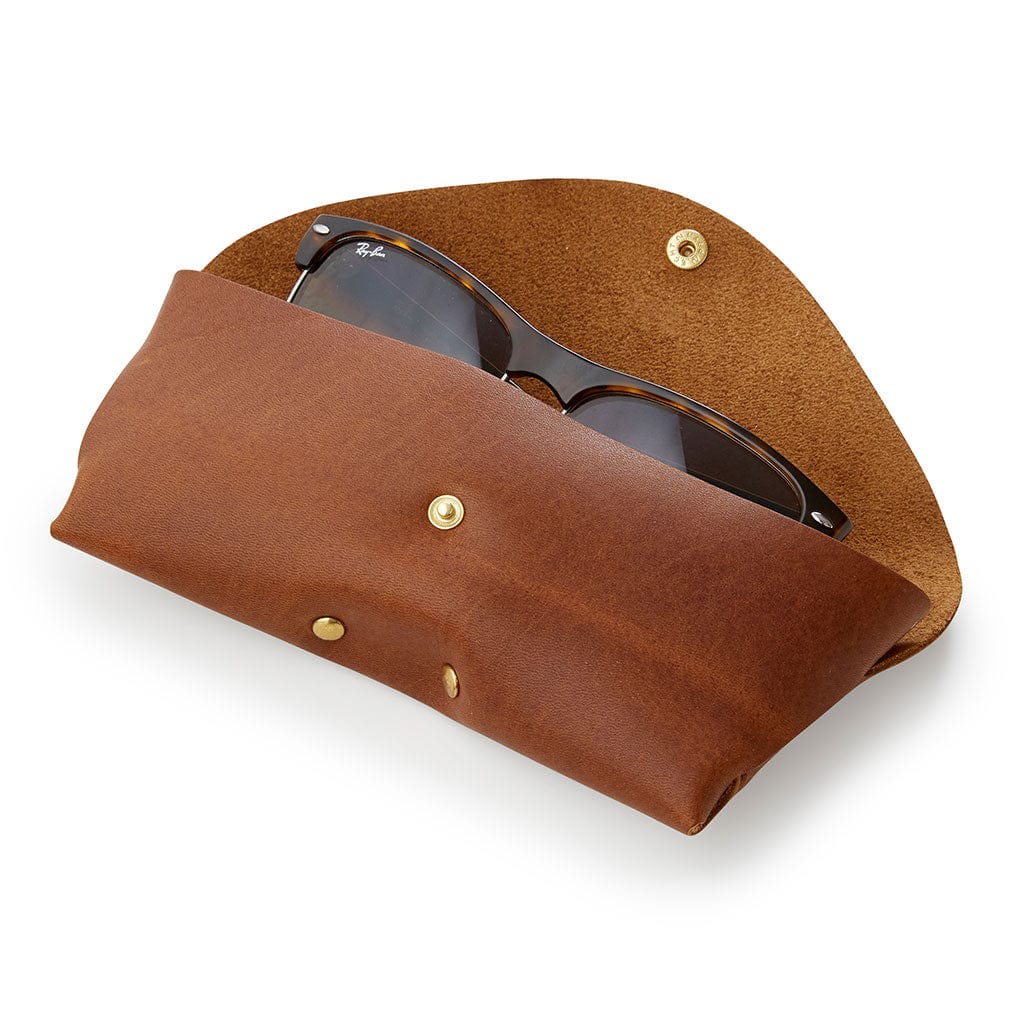 Personalised Leather Glasses Case by Man & Bear - cut out