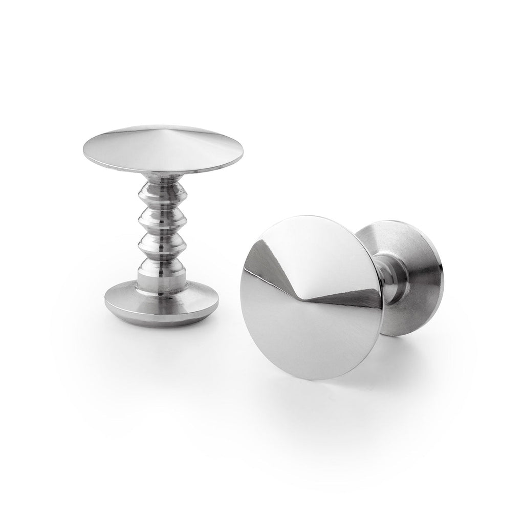Stainless steel luxury cufflinks with unique shaped stem - Man & Bear
