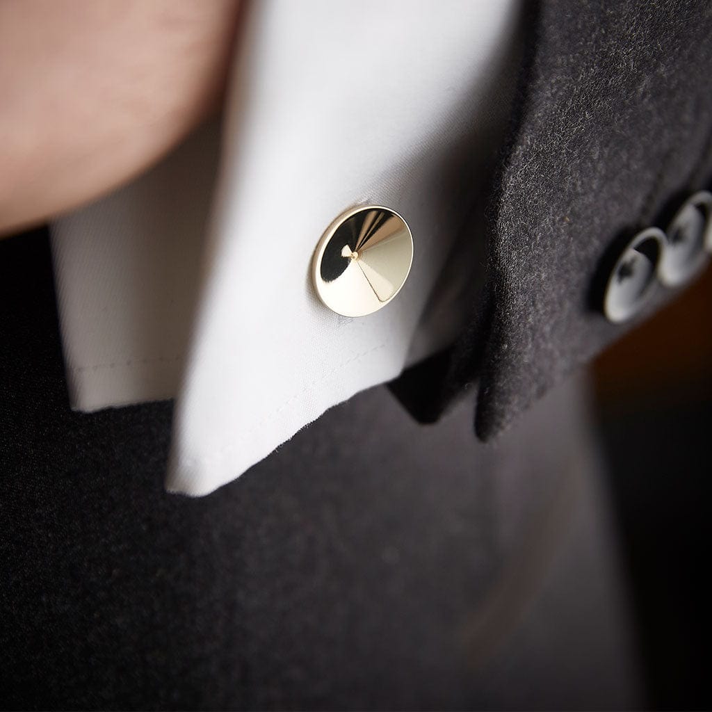 Francis Bronze Concave Cufflinks With Personalised Pouch